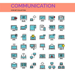 Communication Icons Set. UI Pixel Perfect Well-crafted Vector Thin Line Icons. The illustrations are a vector.