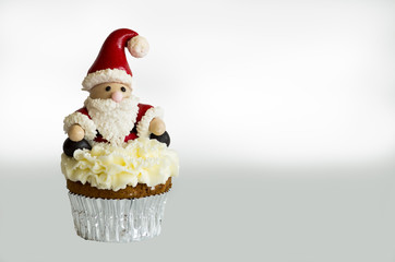 christmas cupcake on white background
