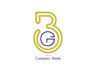letter BG combination for company design logo branding letter element