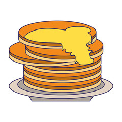 pancakes with honey on dish