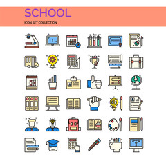 School  Icons Set. UI Pixel Perfect Well-crafted Vector Thin Line Icons. The illustrations are a vector.