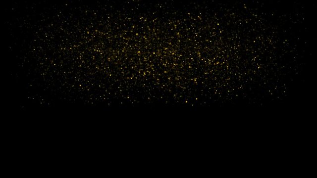 Golden Confetti Party Popper Explosions on Black Backgrounds. 3d animation, 4K.