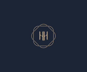 luxury initial letter HH logo design template