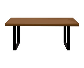 Wooden table isolated illustration on white background