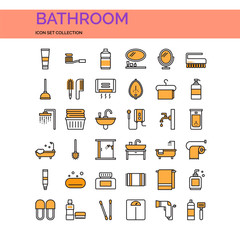 Bathroom Icons Set. UI Pixel Perfect Well-crafted Vector Thin Line Icons. The illustrations are a vector.