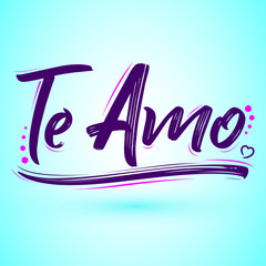 Te Amo, I Love You spanish text, Vector Lettering design
