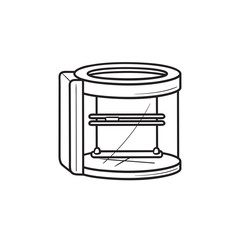 3D printing scanner hand drawn outline doodle icon.