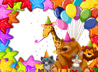 Obraz na płótnie Canvas Party animals card concept