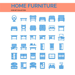 Home Furniture Icons Set. UI Pixel Perfect Well-crafted Vector Thin Line Icons. The illustrations are a vector.