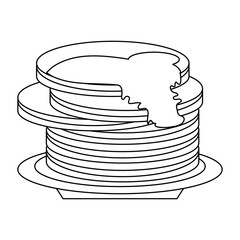 pancakes with honey on dish black and white