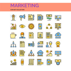 Marketing Icons Set. UI Pixel Perfect Well-crafted Vector Thin Line Icons. The illustrations are a vector.