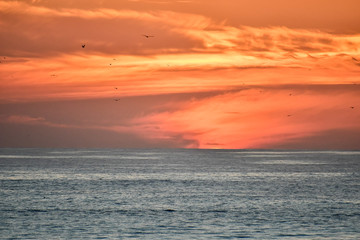 sunset over sea, photo as background