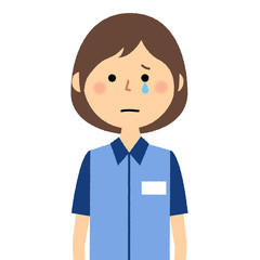 女性店員　泣く