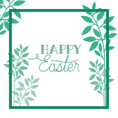 happy easter label isolated icon