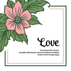 Vector illustration very beautiful flowers and green leaves hand drawn