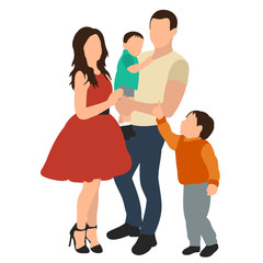 people without faces, family, parents and children