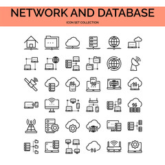 Network and Database Icons Set. UI Pixel Perfect Well-crafted Vector Thin Line Icons. The illustrations are a vector.
