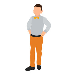 vector, isolated, flat style, no face, child