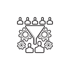 Conversion funnel hand drawn outline doodle icon