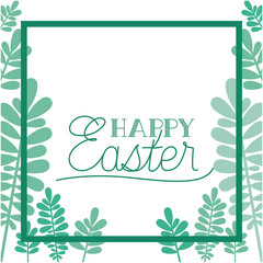 happy easter label isolated icon