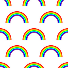 vector seamless rainbow pattern on white background.