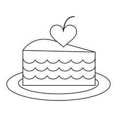 delicious wedding cake on dish black and white