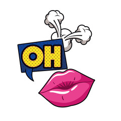 female lips with speech bubble isolated icon