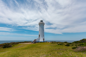 Fototapeta na wymiar Point Stephens Lighthouse on Fingal Island, New South Wales, Australia