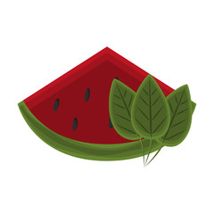 watermelon and leaves healthy food symbol