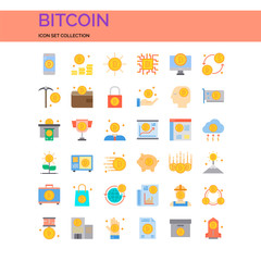 Bitcoin Icons Set. UI Pixel Perfect Well-crafted Vector Thin Line Icons. The illustrations are a vector.