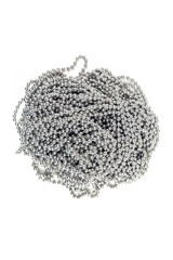 Yards of coiled metal linked jewelry chain