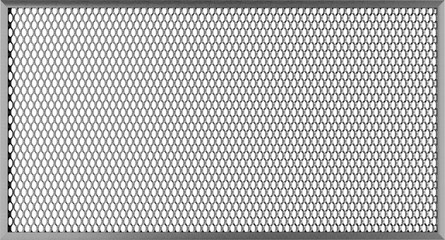 Steel metal Lattice mesh from sheet filter. 3d illustration