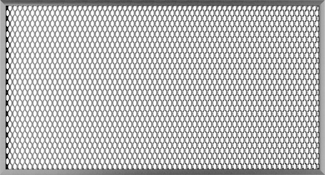 Steel metal Lattice mesh from sheet filter. 3d illustration