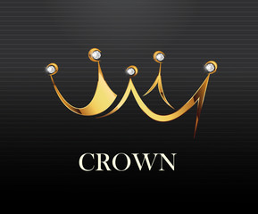 Crown logo vector illustration royal look logo.