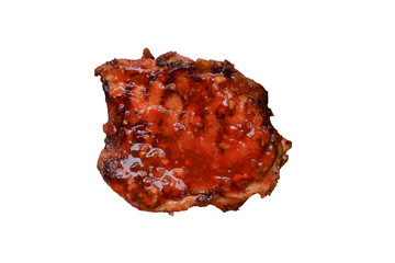Barbecue chicken steak isolated on white background. 