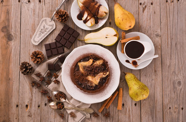 Pear and Chocolate Tart.
