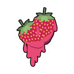 strawberry dripping isolated icon