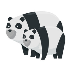 cute bear pandas family characters