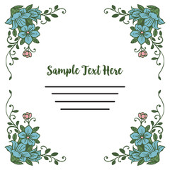 Vector illustration write your text with frame leaf hand drawn