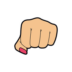 hand in sign power pop art