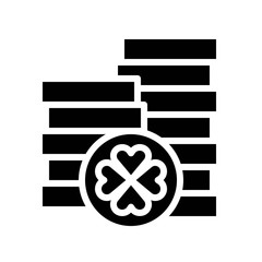 Gold coin vector, Feast of Saint Patrick line icon