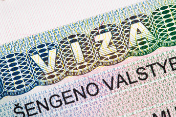 Obraz premium Lithuanian visa closeup