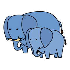 african elephants family wild characters