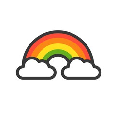 Rainbow vector, Feast of Saint Patrick filled icon editable outline