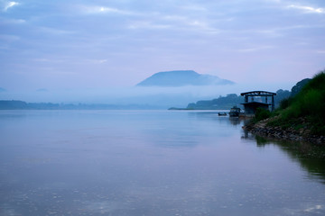 Fototapeta na wymiar Morning view along the Mekong River.