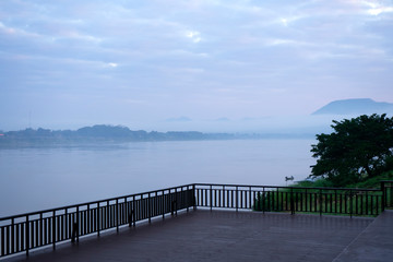 Fototapeta na wymiar Morning view along the Mekong River.