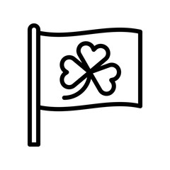 Flag vector, Feast of Saint Patrick line icon