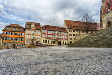 Fototapeta premium Schwaebisch Hall, Germany - 19 February 2019: The streets of Schwaebisch Hall