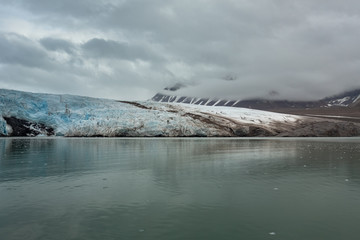 Glacier Nordenskiold in Archipelago of Svalbard in Norway