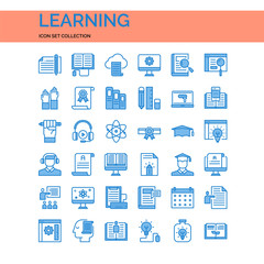 Learning Icons Set. UI Pixel Perfect Well-crafted Vector Thin Line Icons. The illustrations are a vector.